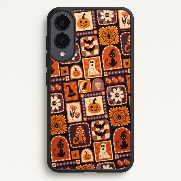 Vintage Halloween Patchwork Phone Case - Galaxy S25 Edge / Standard