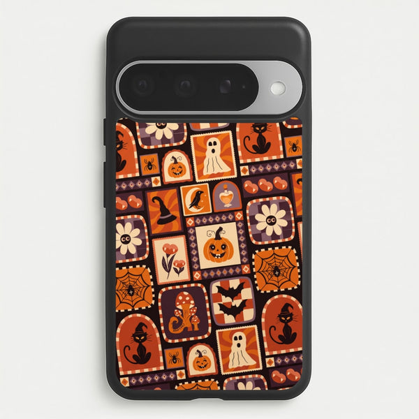 Vintage Halloween Patchwork Phone Case - Google Pixel 10 Pro XL / Standard