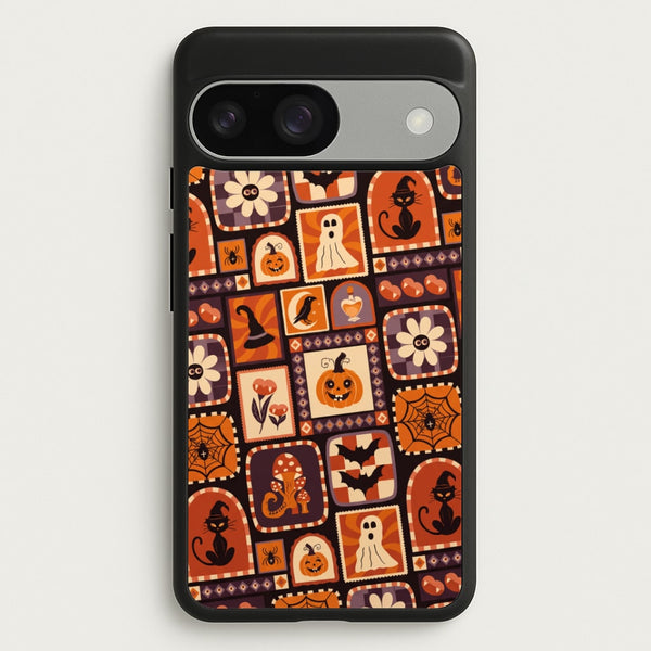 Vintage Halloween Patchwork Phone Case - Google Pixel 9 / 9 Pro / Standard