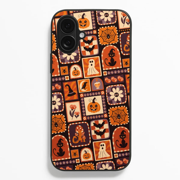 Vintage Halloween Patchwork Phone Case - iPhone 16 Plus / Standard