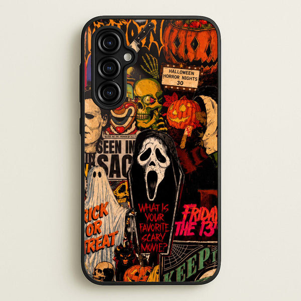Horror Movie Sticker Collage Phone Case - Galaxy A54 / Standard