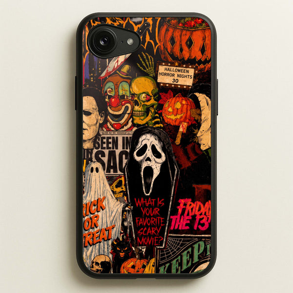 Horror Movie Sticker Collage Phone Case - iPhone 16e / Standard