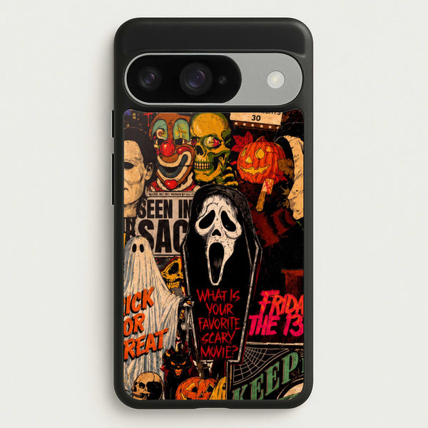 Horror Movie Sticker Collage Phone Case - Google Pixel 10 / 10 Pro / Standard
