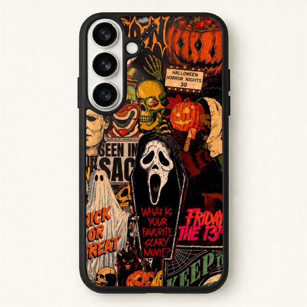 Horror Movie Sticker Collage Phone Case - Galaxy S26 / Standard