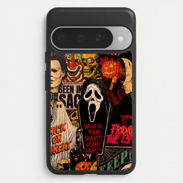 Horror Movie Sticker Collage Phone Case - Google Pixel 10 Pro XL / Standard