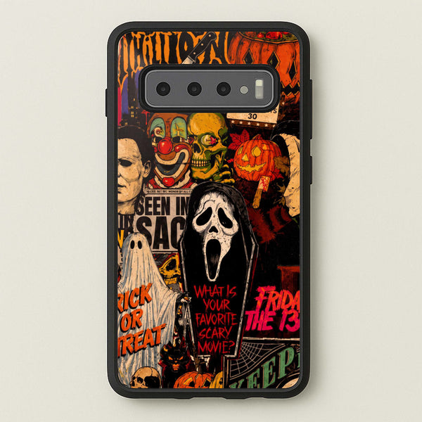 Horror Movie Sticker Collage Phone Case - Galaxy S10 Plus / Standard