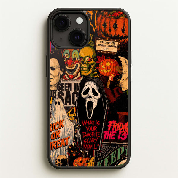 Horror Movie Sticker Collage Phone Case - iPhone 13 Mini / Standard