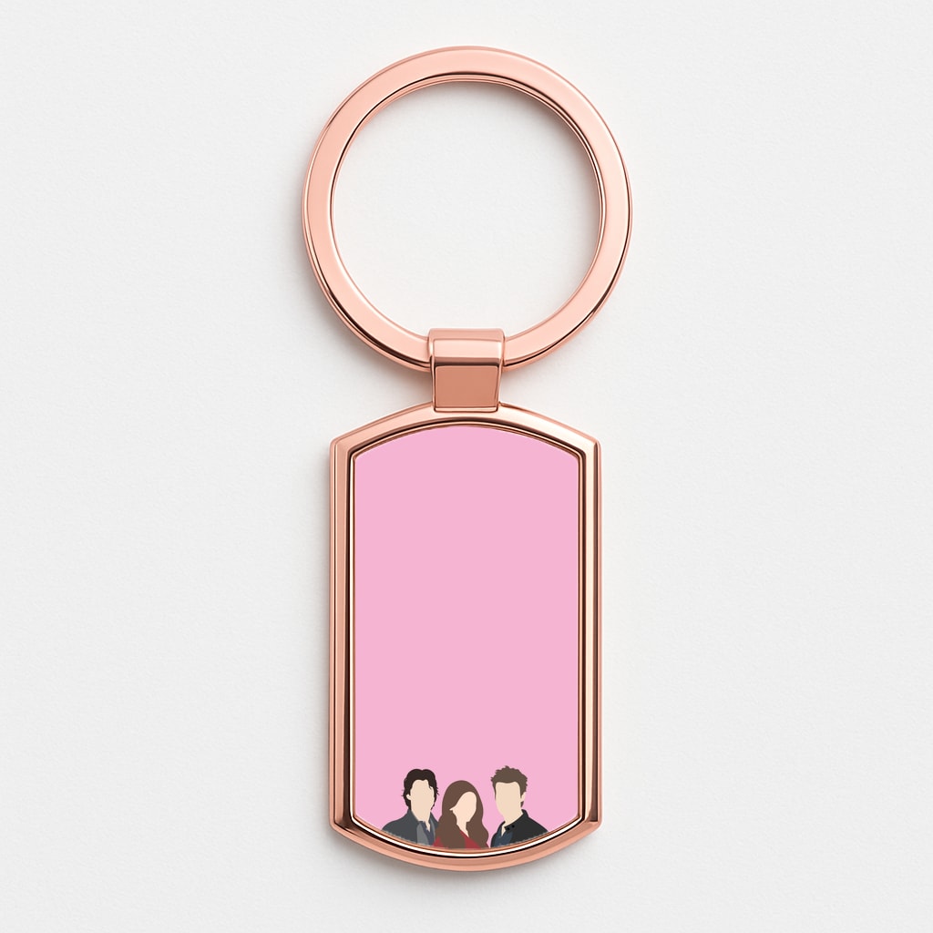 Elena, Damon And Stefan - VD Rose Gold Keyring