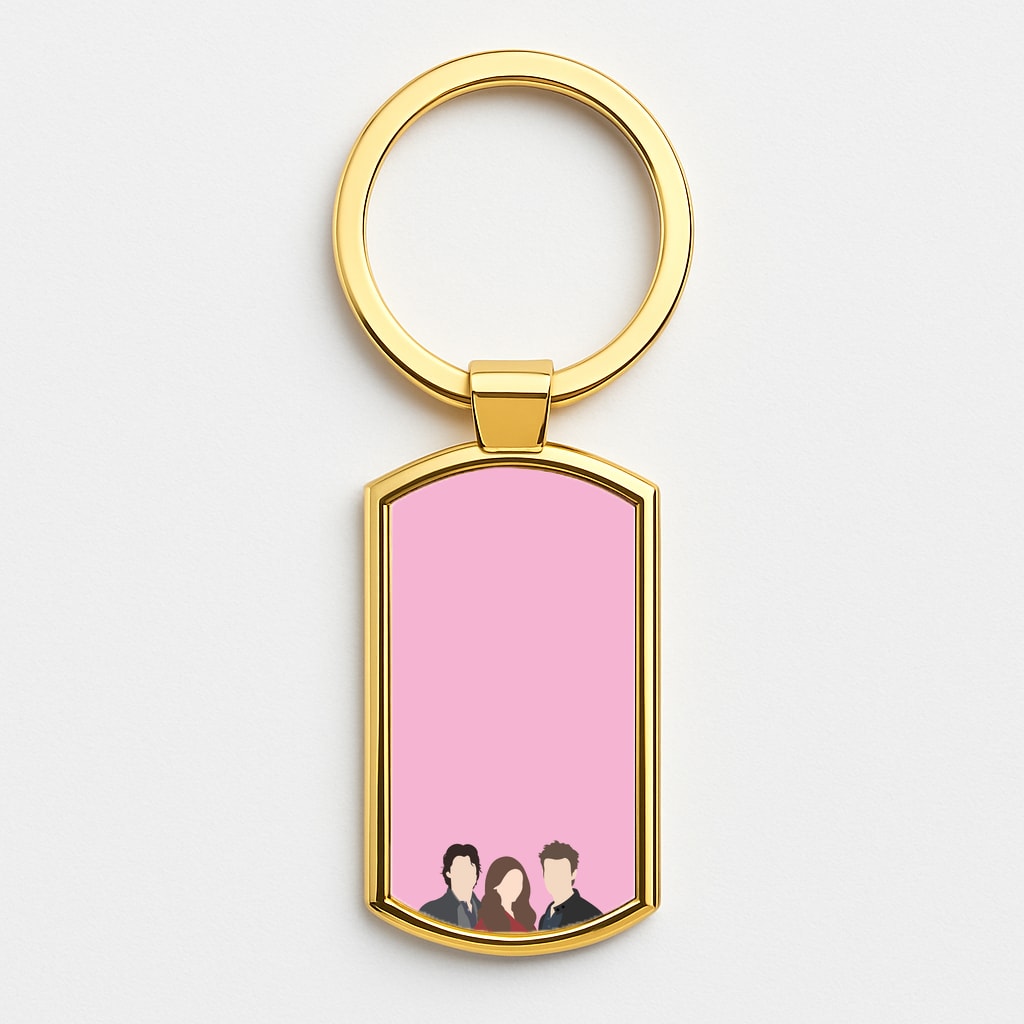 Elena, Damon And Stefan - VD Gold Keyring