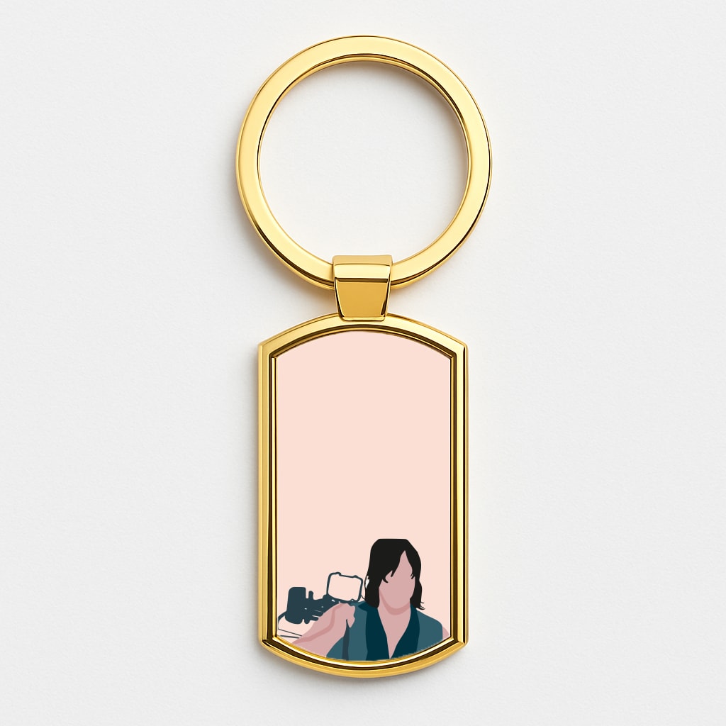 Daryl And His Crossbow - TWD Gold Keyring