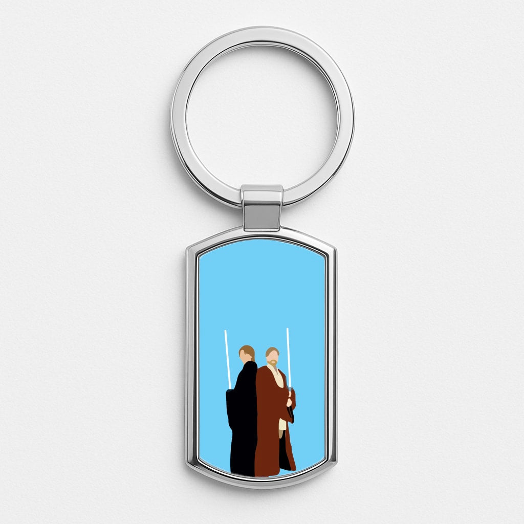 Skywalker and Kenobi Silver Keyring