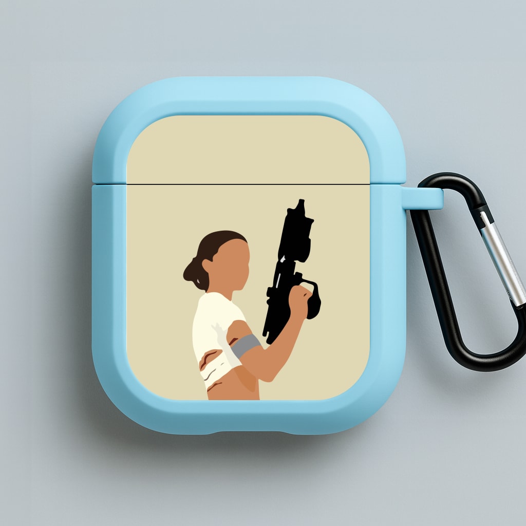 Leia With Gun Blue AirPods Case
