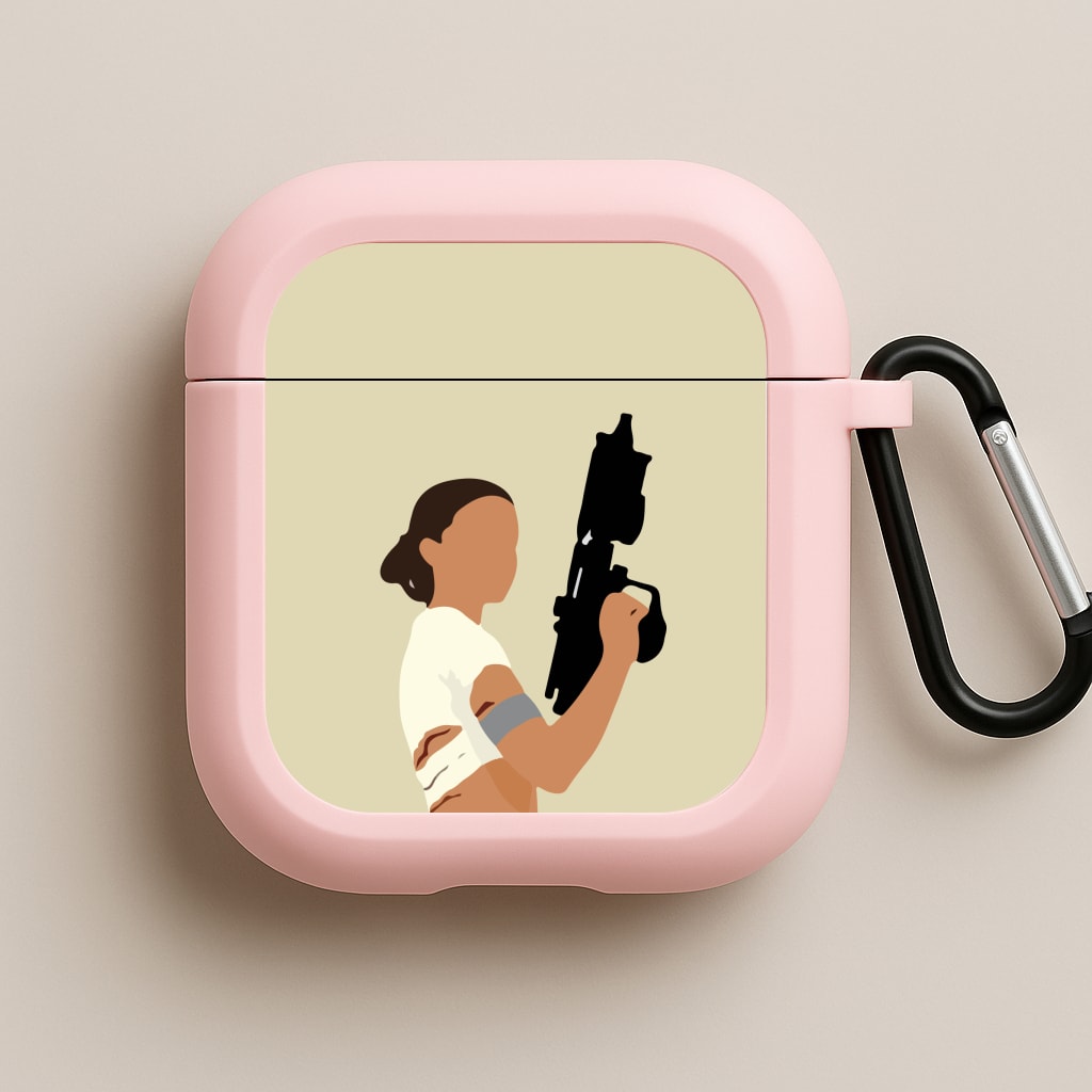 Leia With Gun Pink AirPods Case