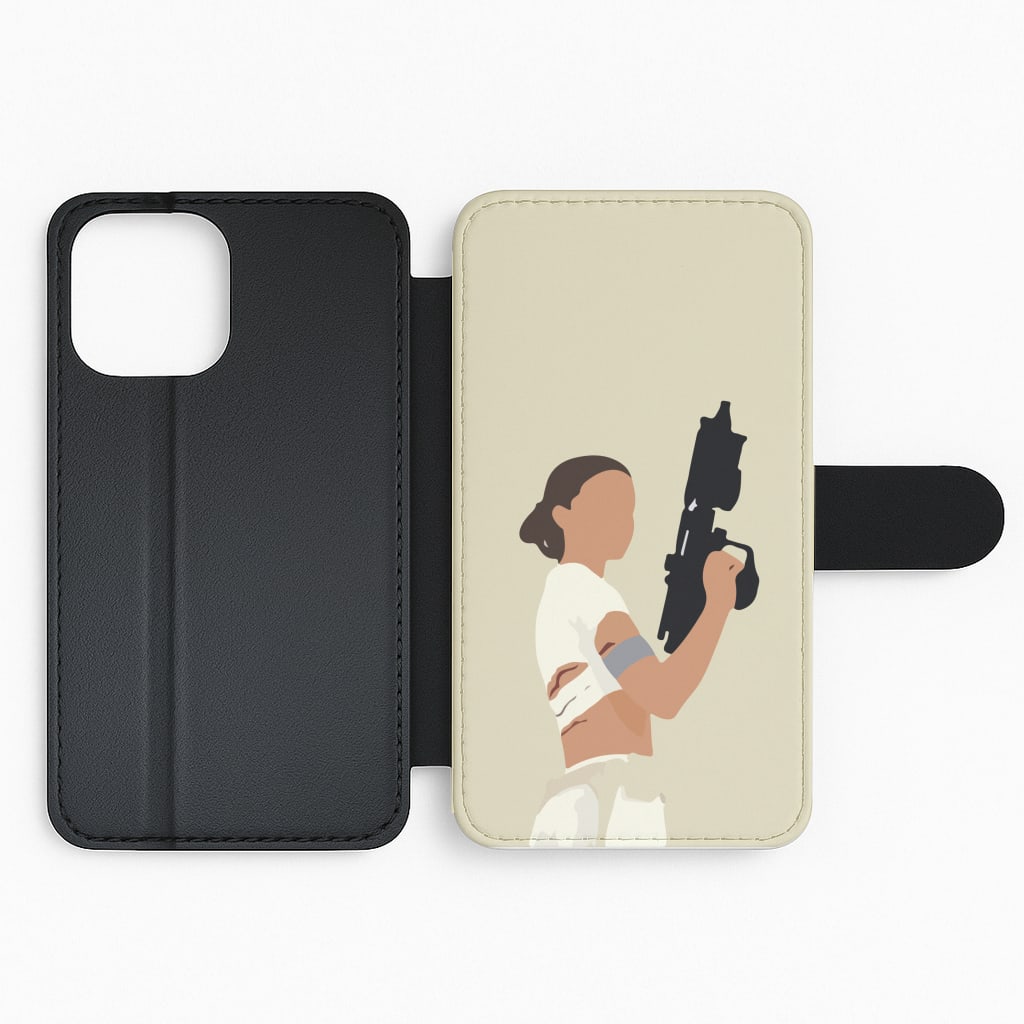 Leia With Gun Flip Phone Case