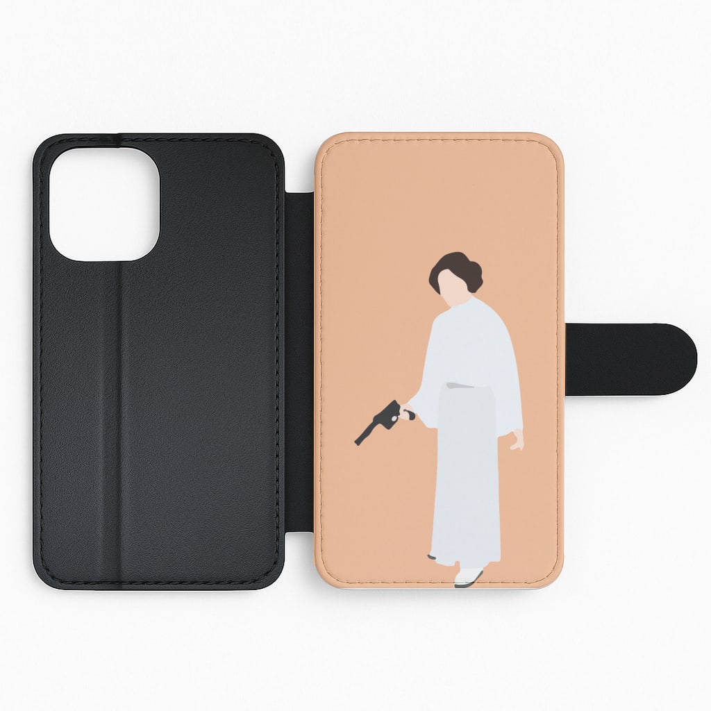 Leia Faceless With Gun Flip Phone Case
