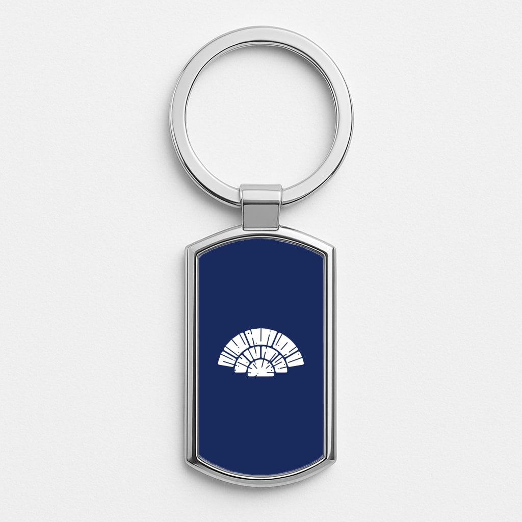 Blue Design Silver Keyring
