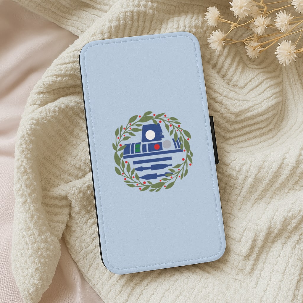 R2D2 Christmas Wreath Wallet Phone Case
