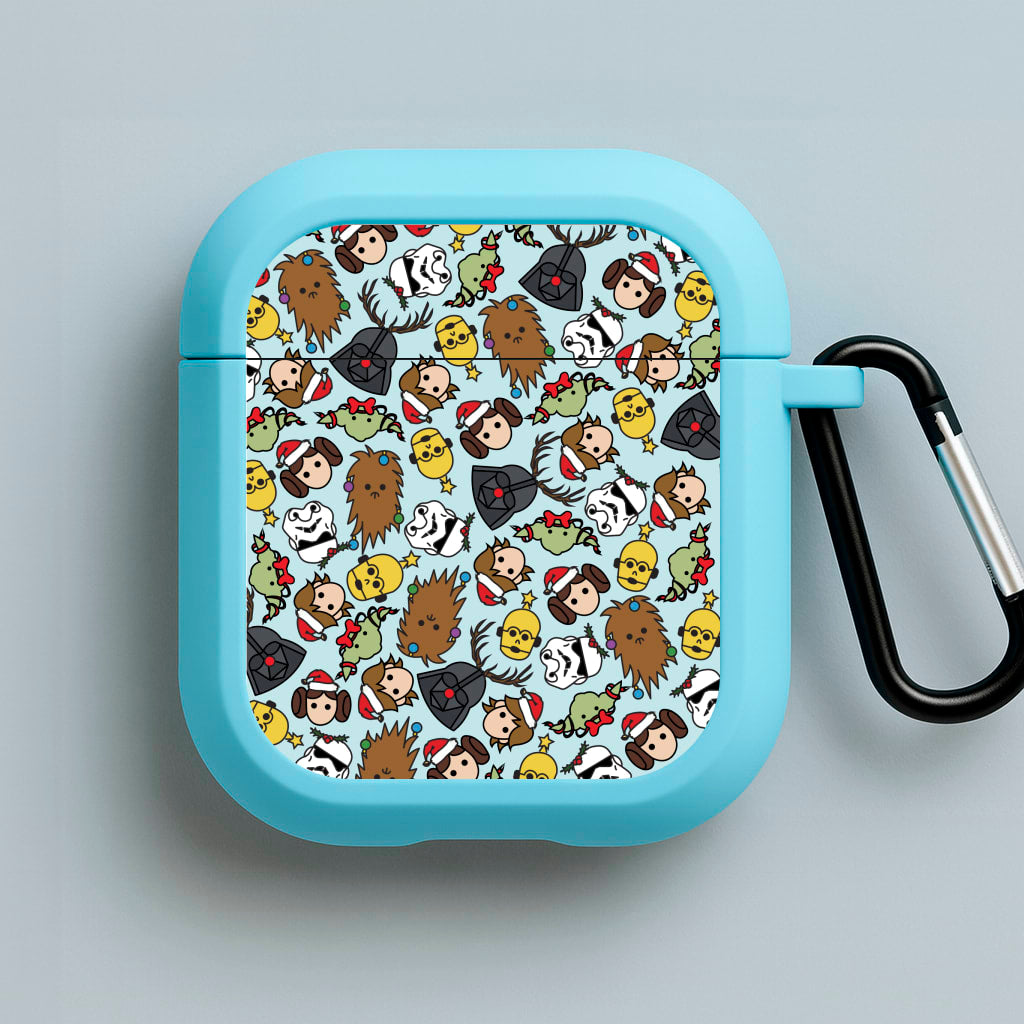 Star Wars Christmas Pattern Blue AirPods Case