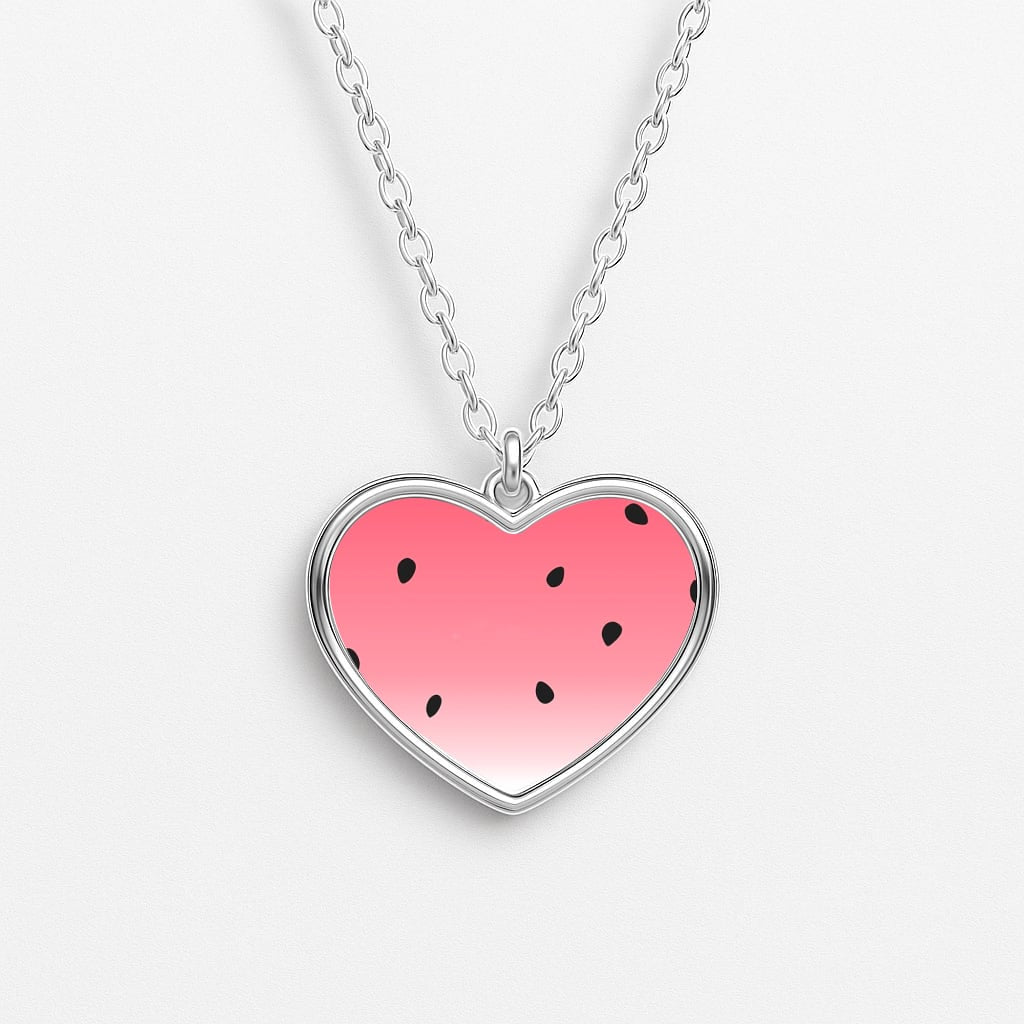 Watermelon Ombre Heart Necklace
