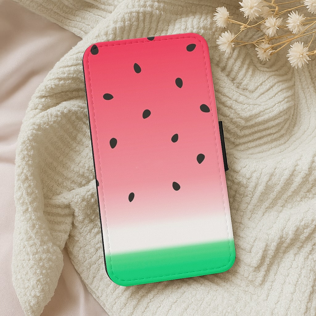 Watermelon Ombre Flip Wallet Phone Case
