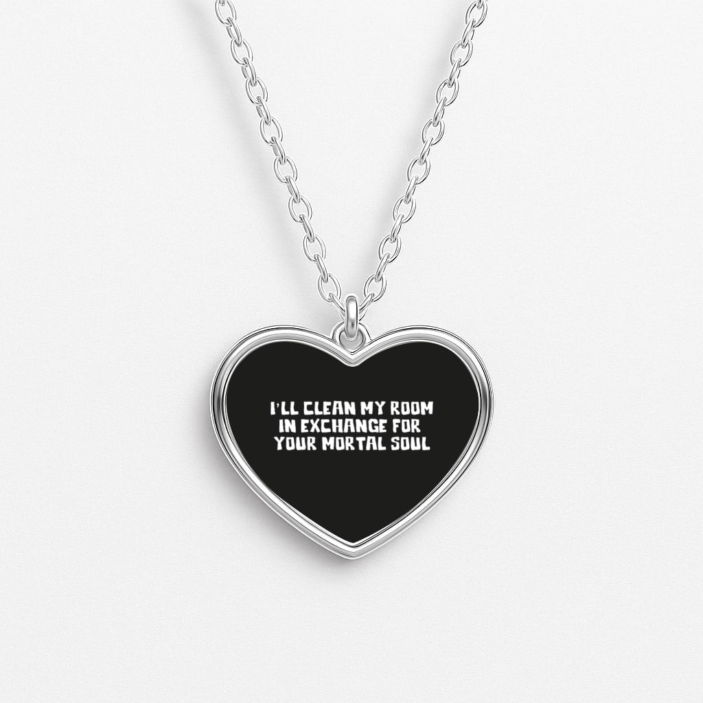 I'll Clean My Room In Exchange Wednesday Heart Necklace