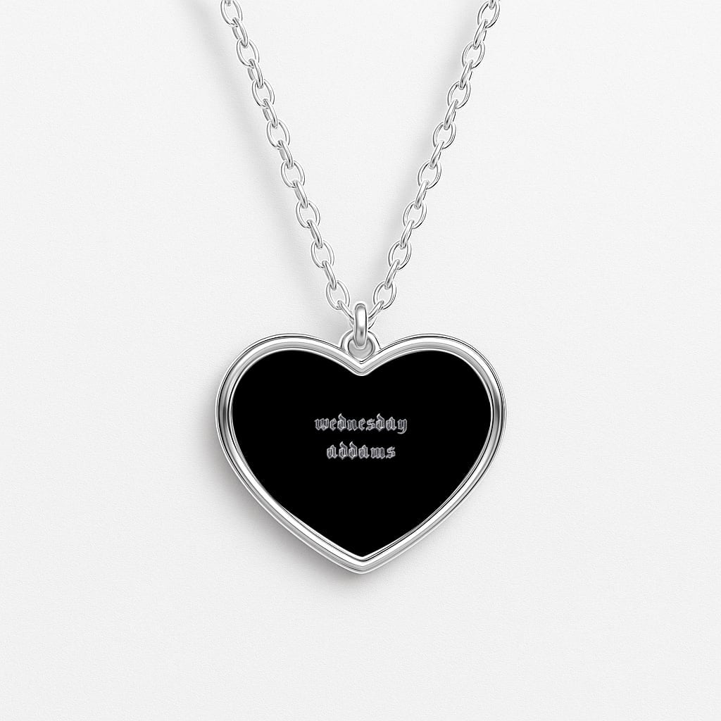 Wednesday Typogrophy Heart Necklace
