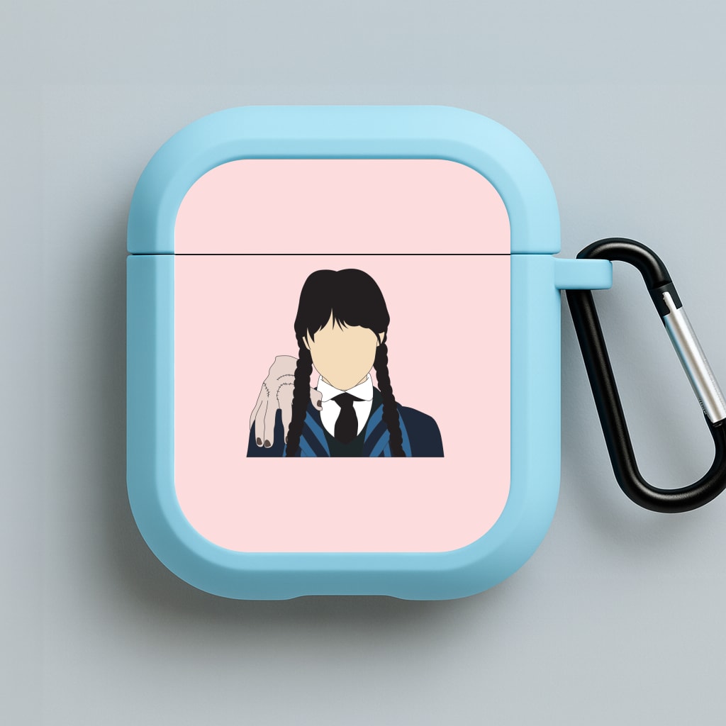 Wednesday And Thing Blue AirPods Case