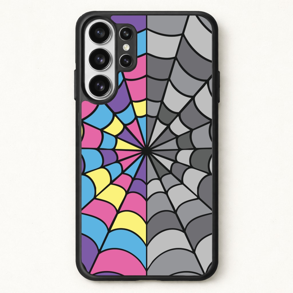 Colourful And Gray Spiderweb Phone Case for Galaxy S26 Ultra