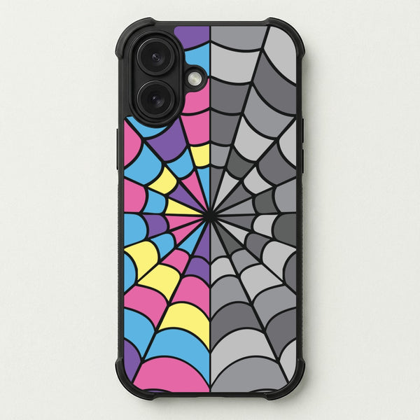 Colourful And Gray Spiderweb Phone Case — Bumper case