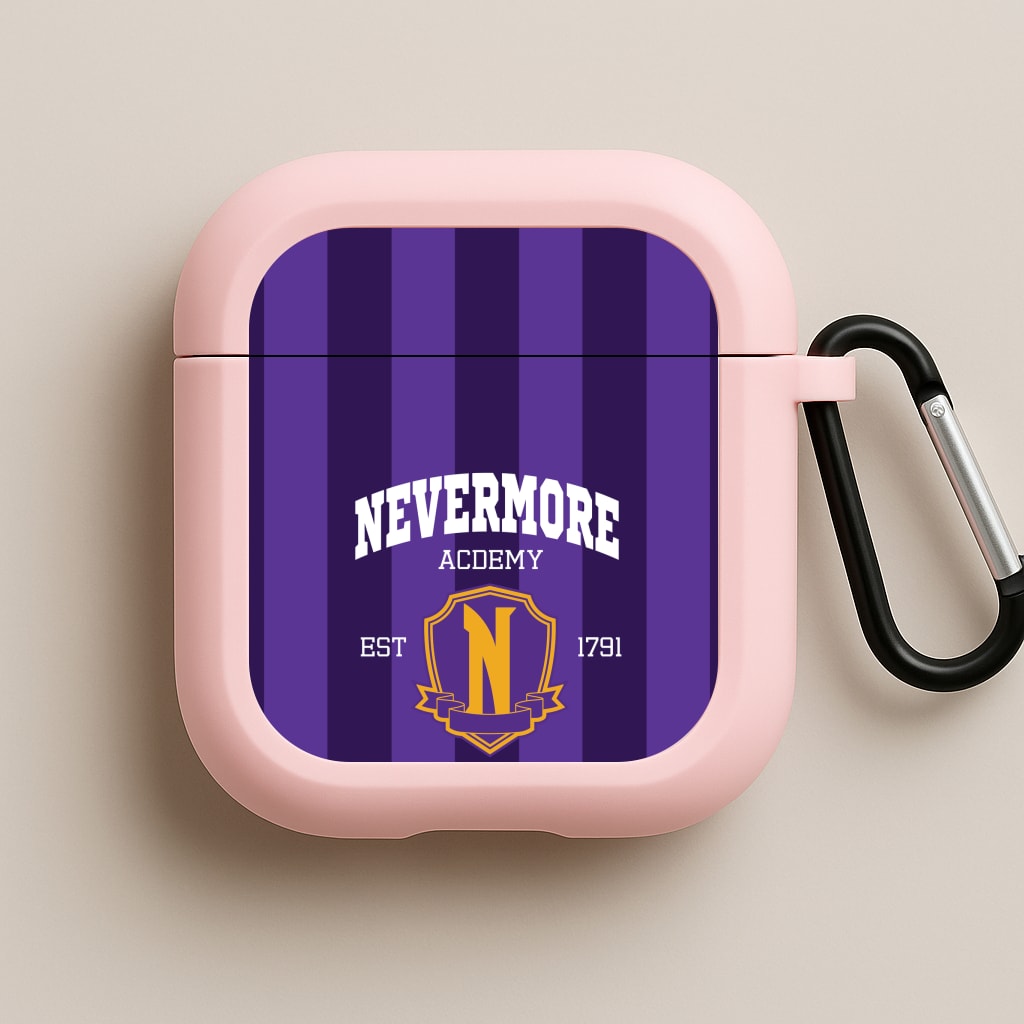 Addams Academy Purple Pink AirPods Case