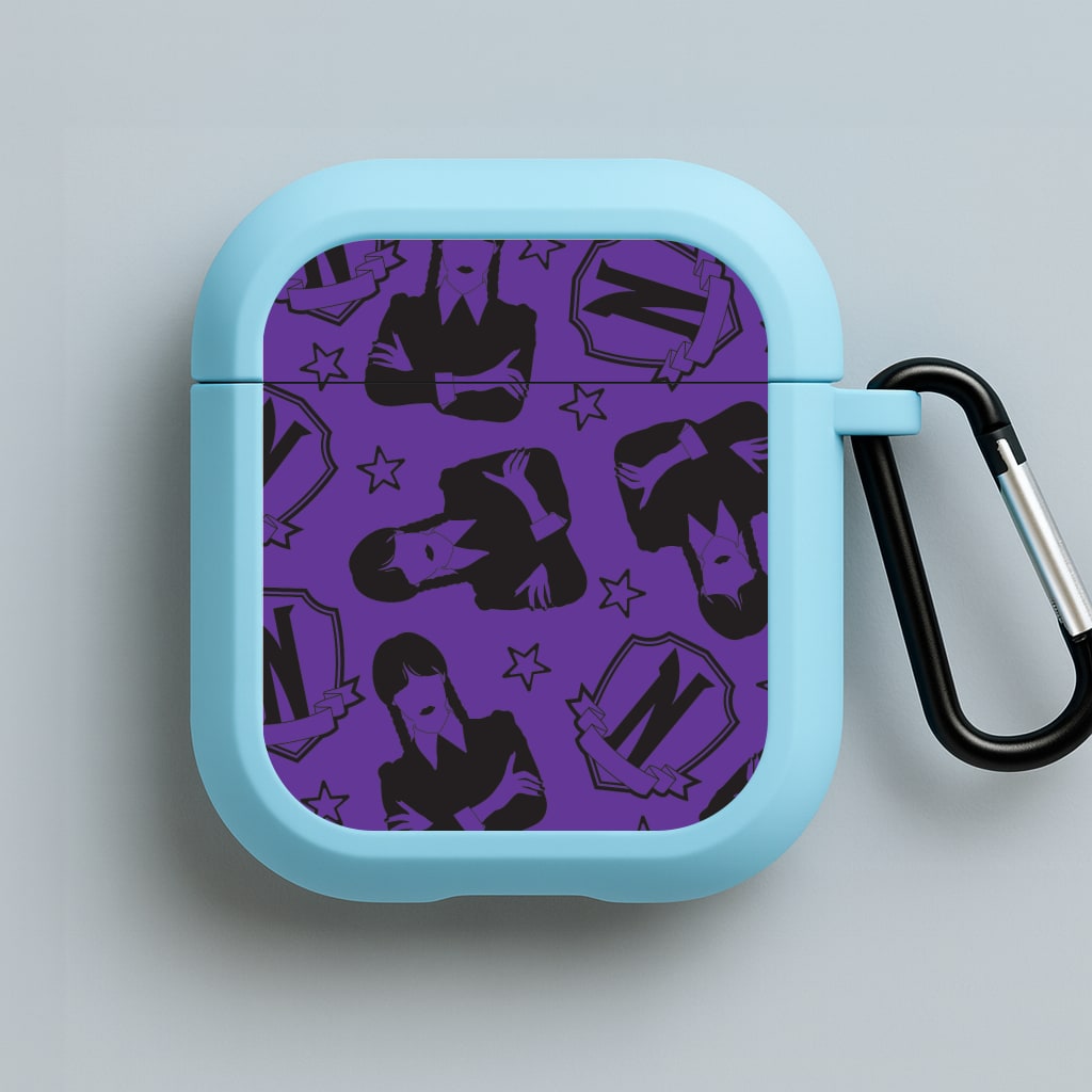 Wednesday Pattern Blue AirPods Case