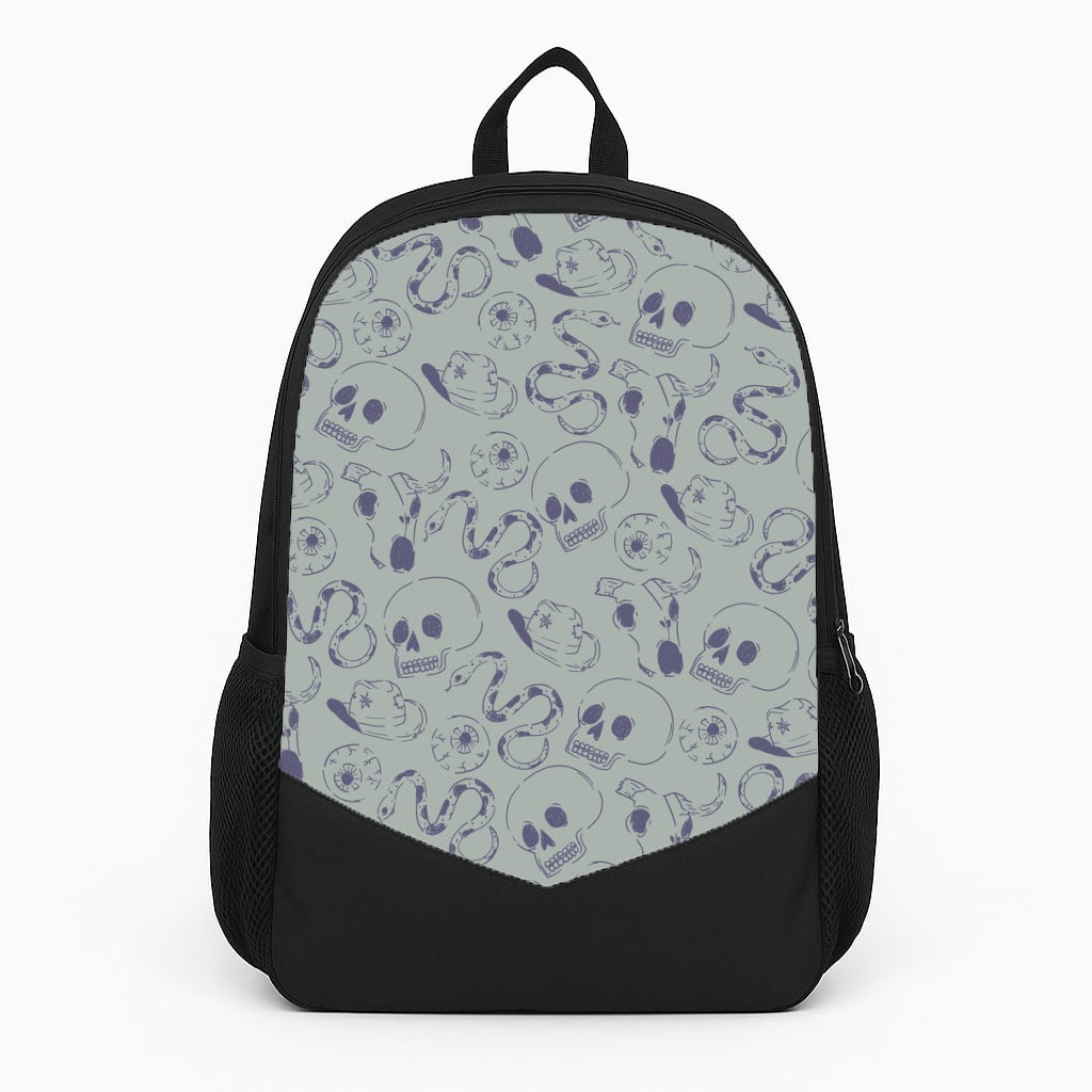 Blue Snakes And Skulls - Western Large Backpack
