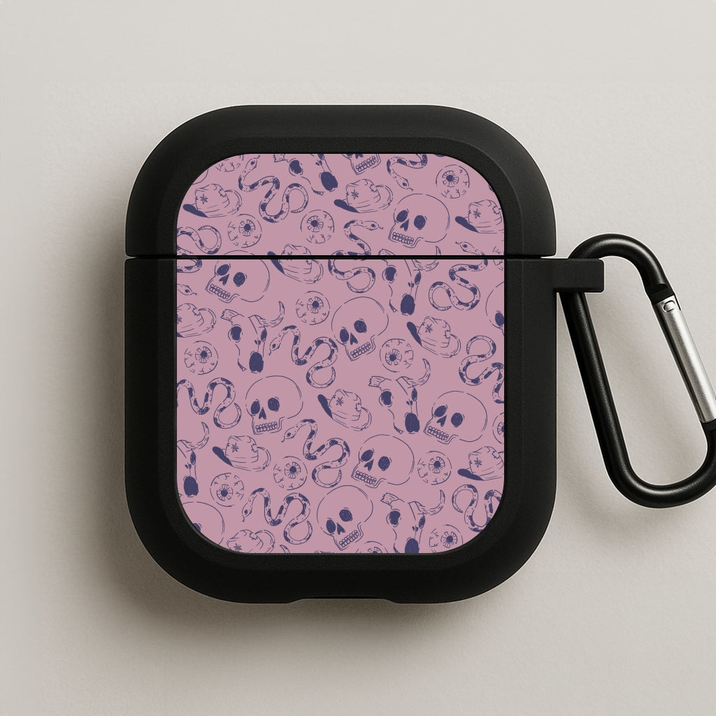 Purple Snakes And Skulls - Western  AirPods Case