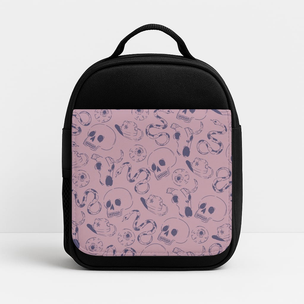 Purple Snakes And Skulls - Western  Insulated Lunchbox