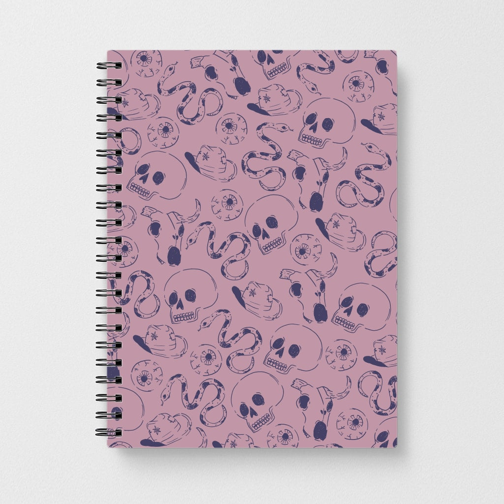 Purple Snakes And Skulls - Western Notebook