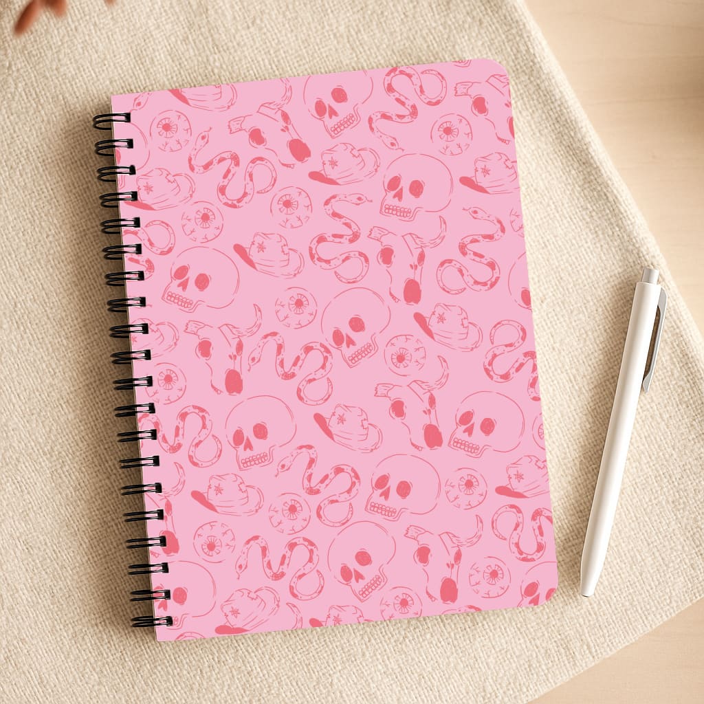 Pink Snakes And Skulls - Western Notepad