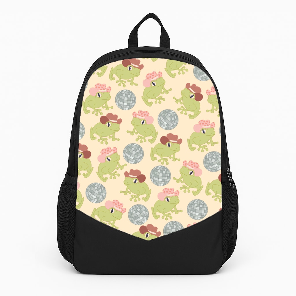 Frogs With Cowboy Hats - Western Large Backpack