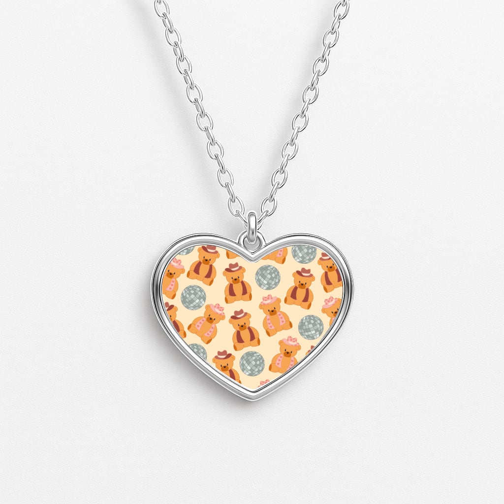 Bears With Cowboy Hats - Western Heart Necklace