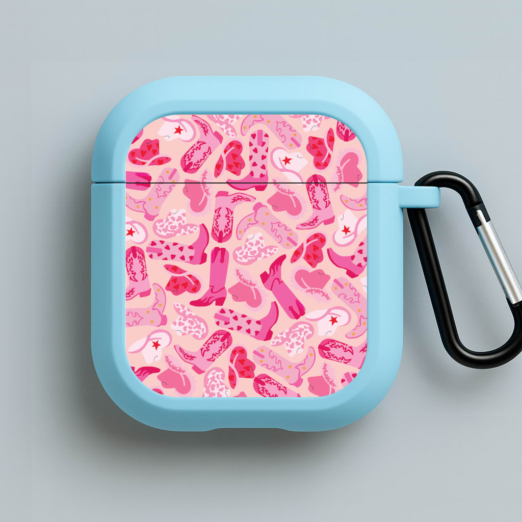 Cowboy Hats And Boots - Western Blue AirPods Case