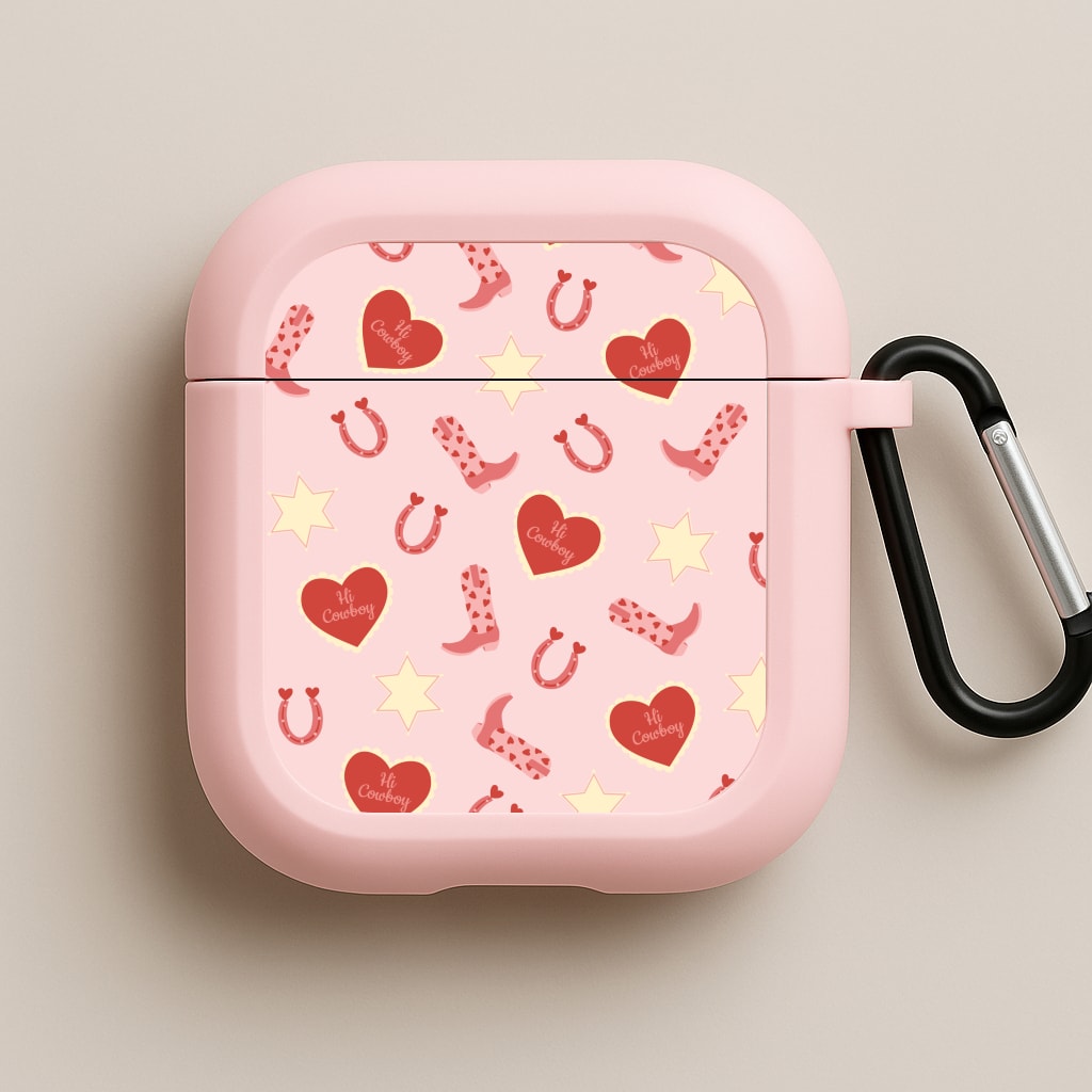 Hi Cowboy - Western Pink AirPods Case