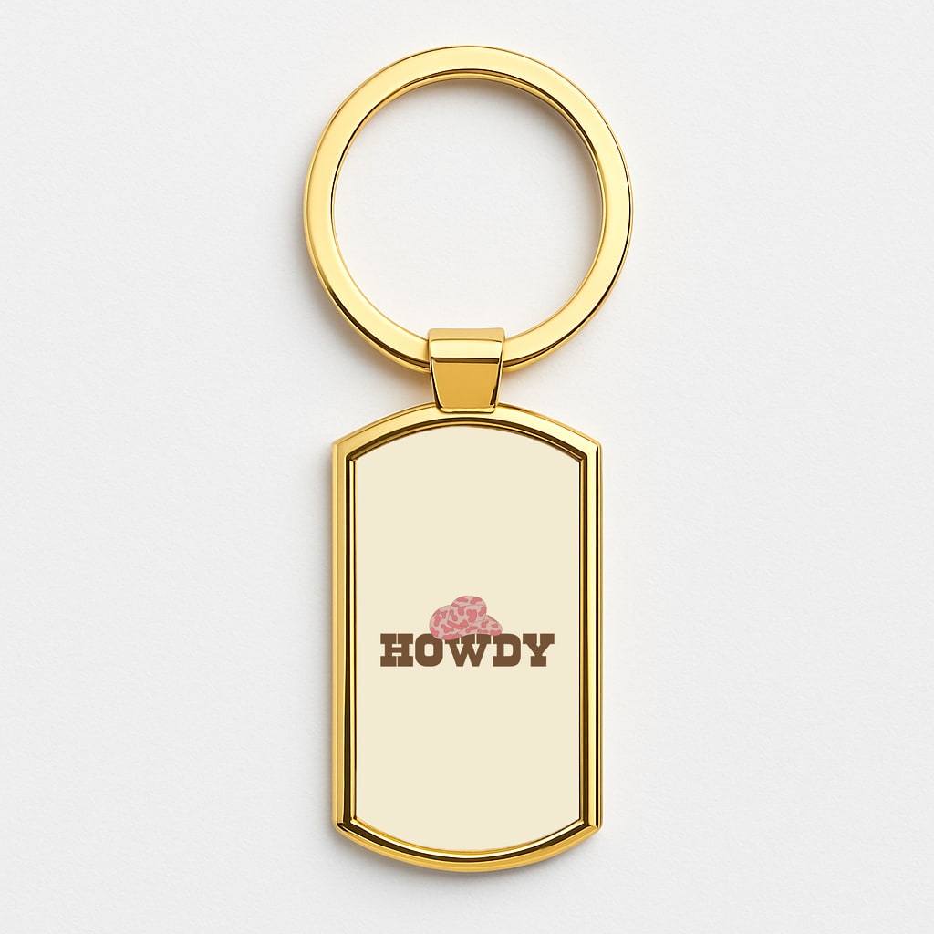Howdy - Western Gold Keyring