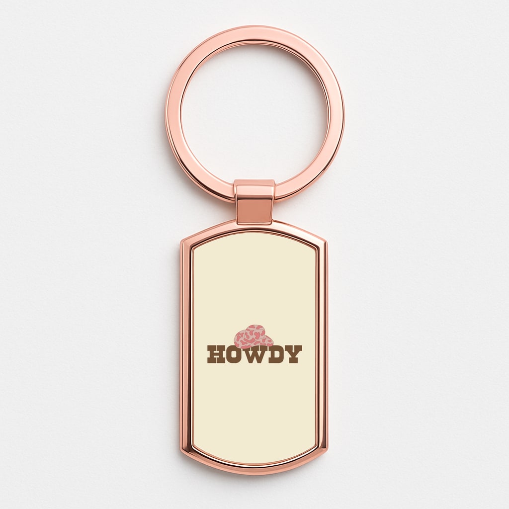 Howdy - Western Rose Gold Keyring