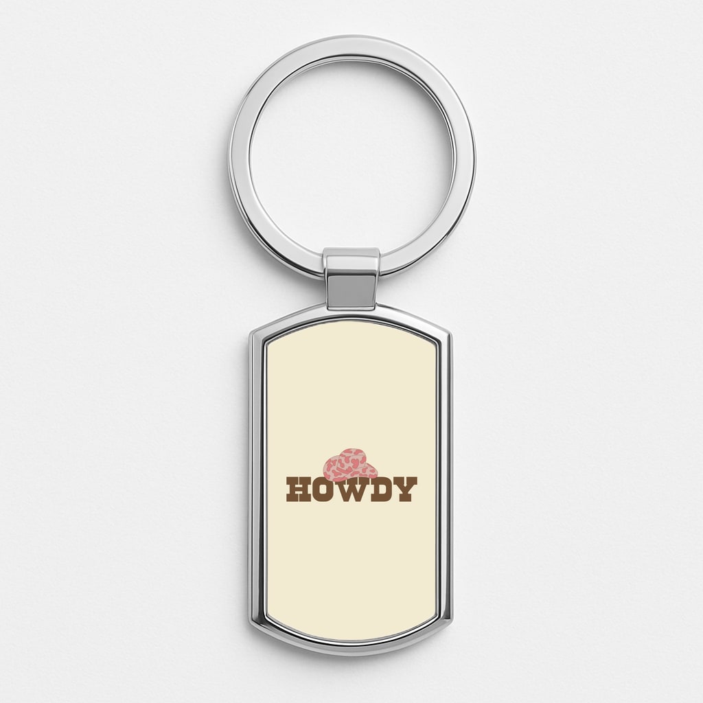 Howdy - Western Silver Keyring