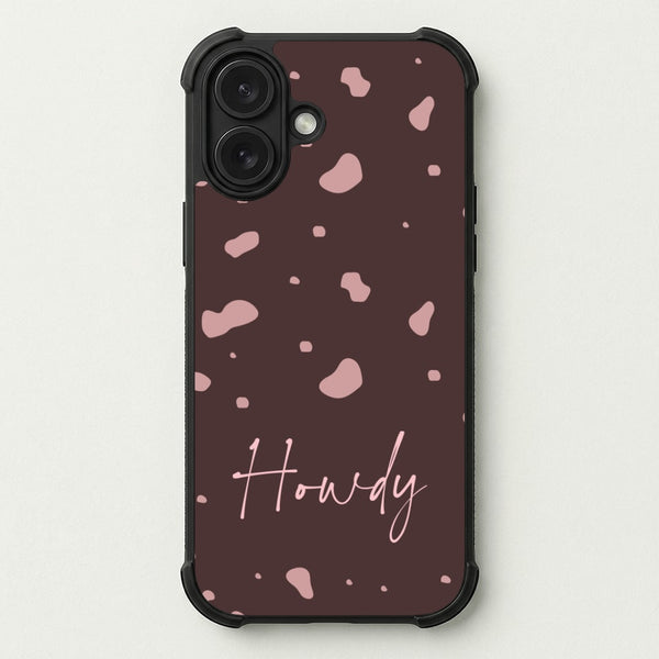 Cow Print Howdy Phone Case — Bumper case