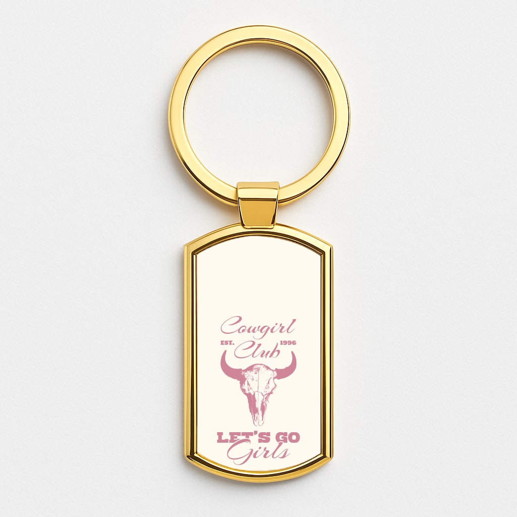 Cowgirl Club Gold Keyring