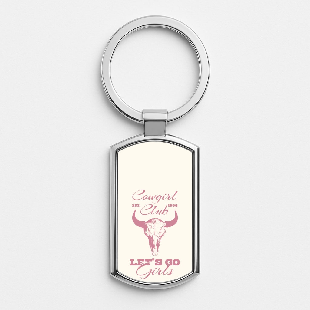 Cowgirl Club Silver Keyring