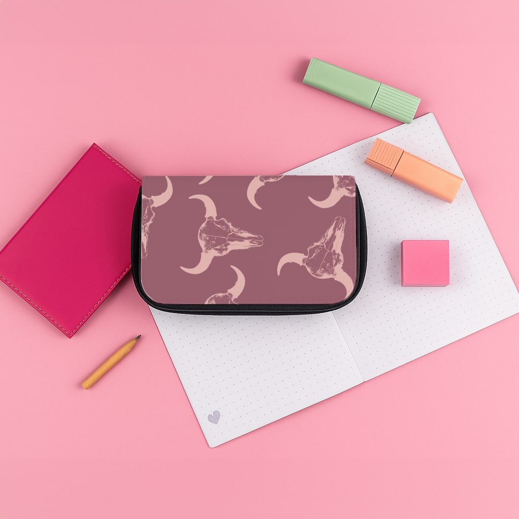 Pastel Skulls Pattern Pencil Case