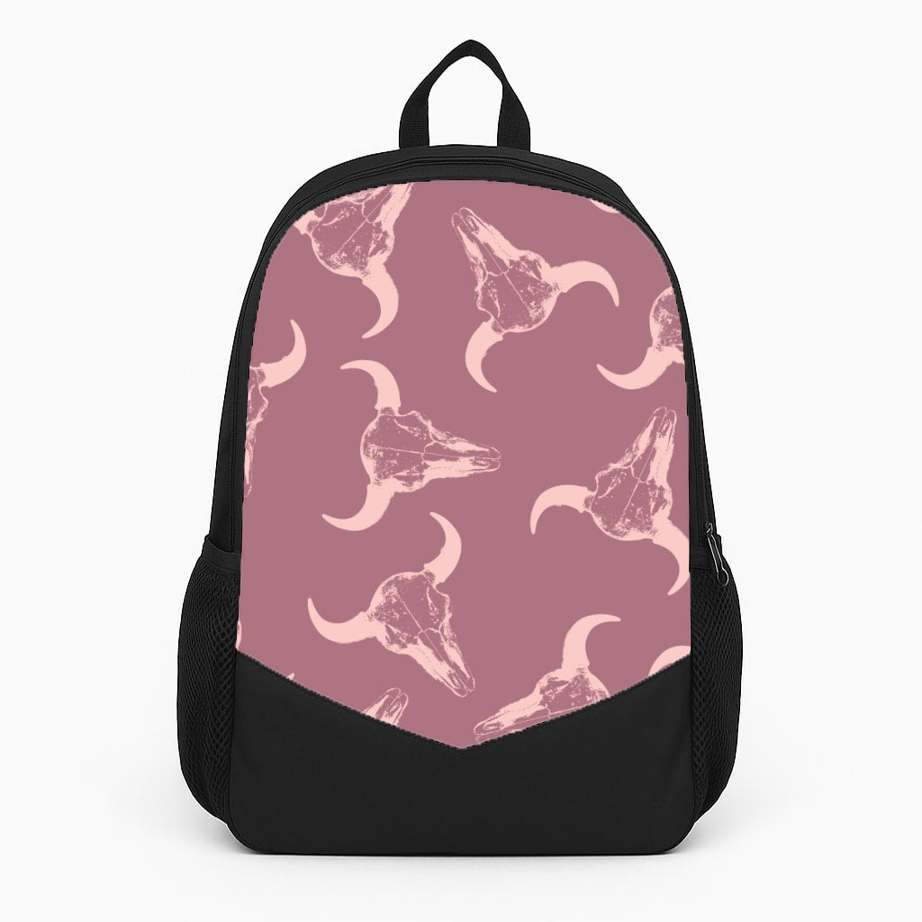 Pastel Skulls Pattern Large Backpack