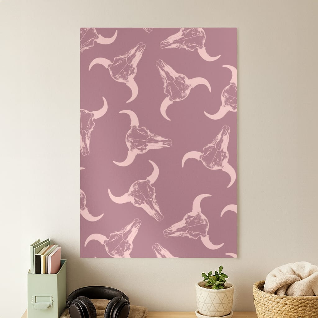 Pastel Skulls Pattern Poster