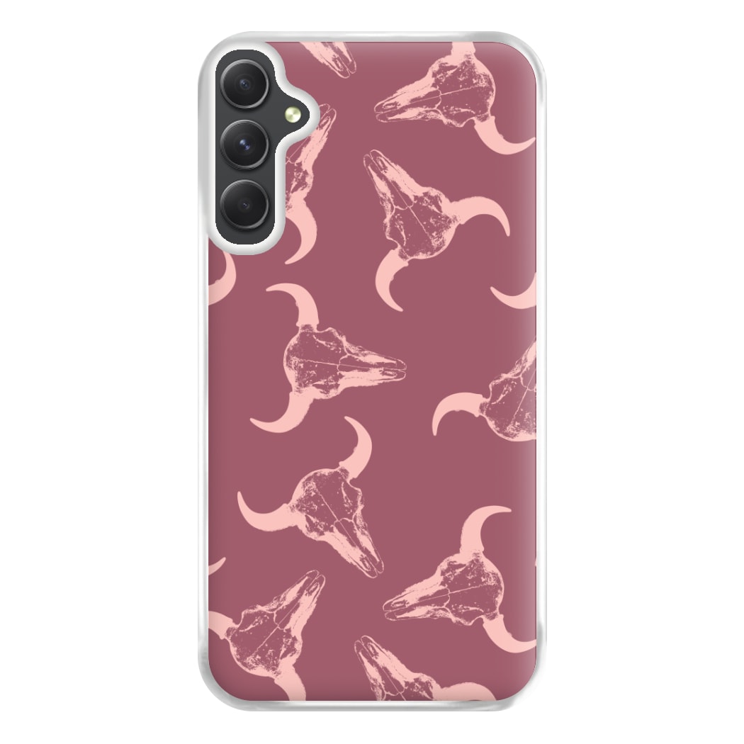 Pastel Skulls Pattern Phone Case for Galaxy A34